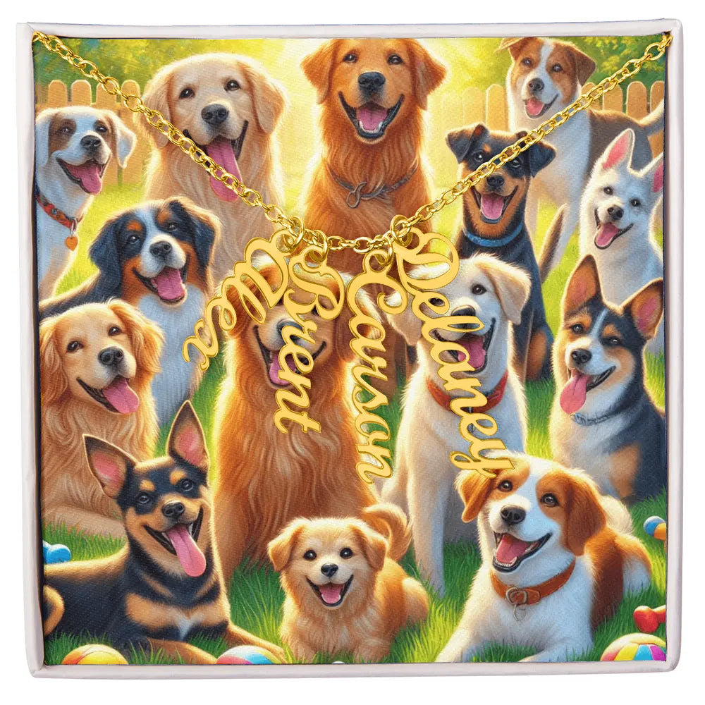 Personalized Multi Names Necklace – A Tribute to Your Loyal Companions ShineOn Fulfillment